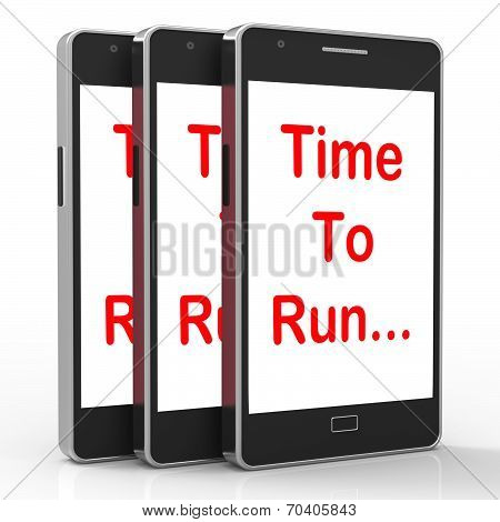 Time To Run Smartphone Means Short On Time And Rushing