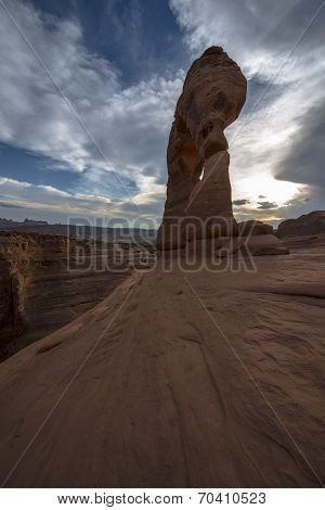 Beautiful Sunset Sky South Side View Of Delicate Arch