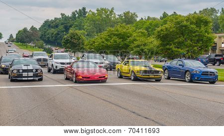 Mustang, Corvette, Ford Boss 302, And Charger, Woodward Dream Cruise