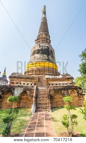 Pagoda at Wat Yai Chaimongkol, Ayuthaya,Thailand