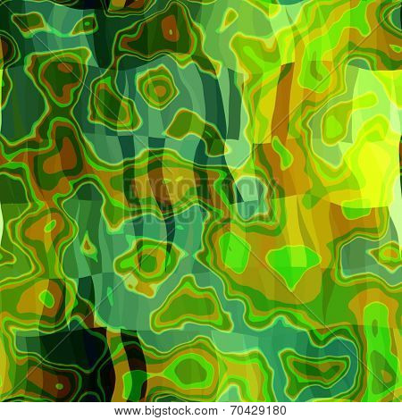 art abstract colorful chaotic waves seamless pattern in Klimt style; background in yellow, brown, blue and green colors