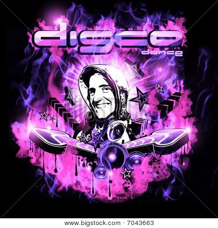 Fondo de noche de discoteca con Dj forma y atmósfera mágica