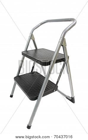 Small Stainless Ladder Isolated On White