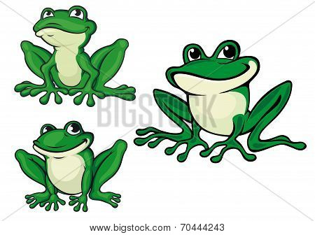 Green Cartoon Frogs