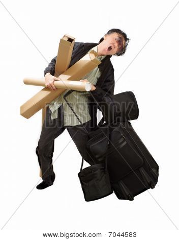 contrainte d'excédent de bagages voyage homme