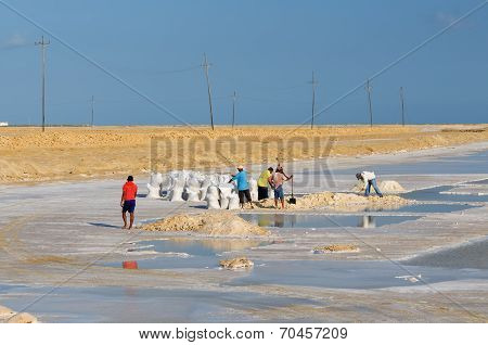 Employee In A Salt Mine In Colombia