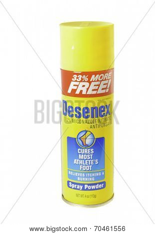 West Point - August 17, 2014: 4oz spray can of Desenex anti fungal foot spray