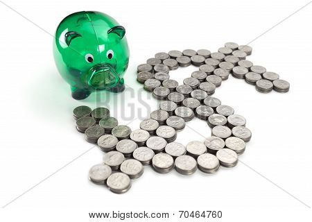 dollar sign from the coins
