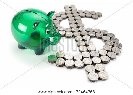 dollar sign from the coins