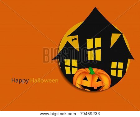 Halloween Background with Pumpkin Vector Illustration
