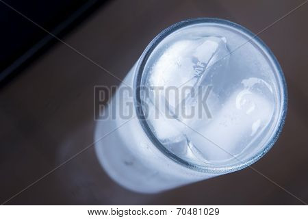 Glass with water and ice