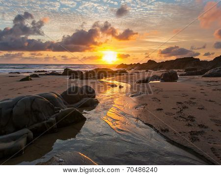 Sunset At Bude Cornwall