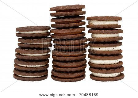 Chocolate Biscuits in Three Piles