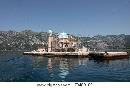 PERAST, MONTENEGRO - JUNE 08: Church of Our Lady of the Rocks, Perast, Montenegro, on June 08, 2012 