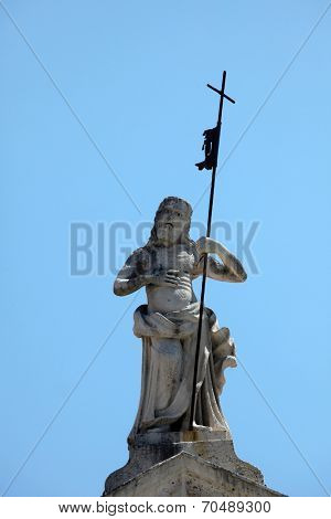 PERAST, MONTENEGRO - JUNE 08: Statue of Christ, Catholic Church of Our Lady of the Rosary, Perast, Montenegro on June 08, 2012