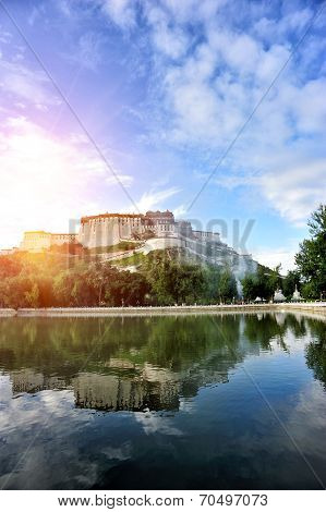 potala palace lake,tibet ,china
