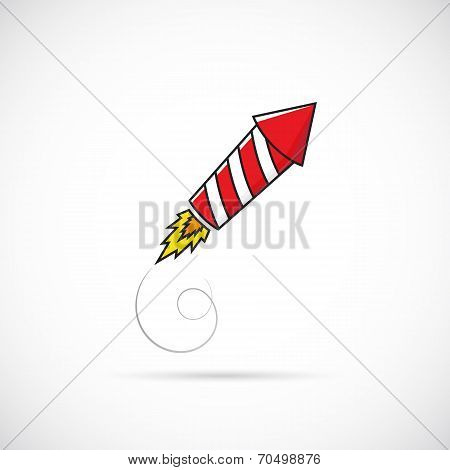Firework Rocket Illustration Symbol Icon or Label