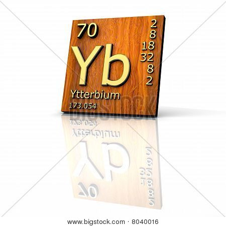 Ytterbium podobě Periodická tabulka prvků - dřevěné desky