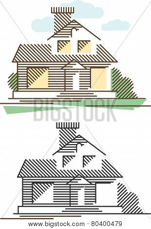 Buildings icons set