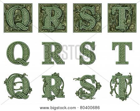 Money Alphabet Q To T