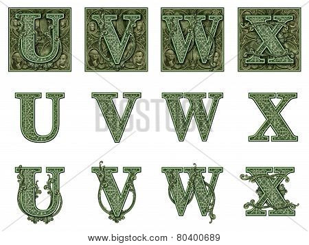 Money Alphabet U To X