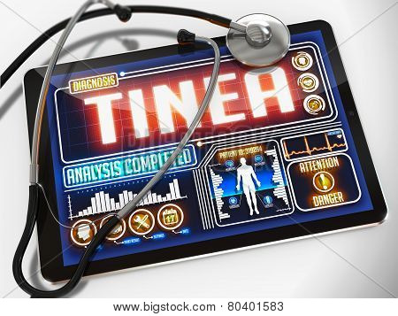 Tinea on the Display of Medical Tablet.