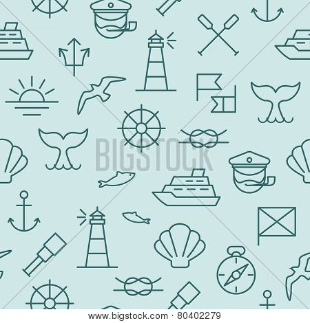 Nautical seamless pattern