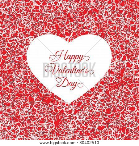 valentines day vintage lettering background with hearts