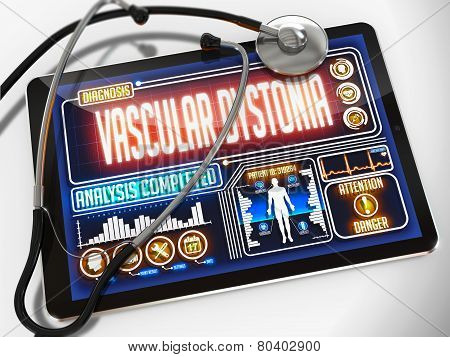 Vascular Dystonia on the Display of Medical Tablet.