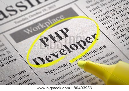 PHP Developer Vacancy in Newspaper.