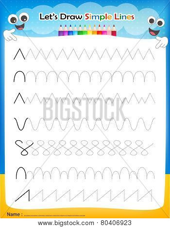 Let's' Draw Simple Lines Worksheet