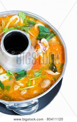 Tom Yum Goong Soup, Fire Pot,Thai food
