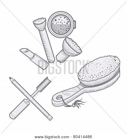 Drawn make-up set