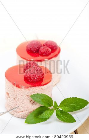 Fresh Raspberry Cake Mousse Dessert