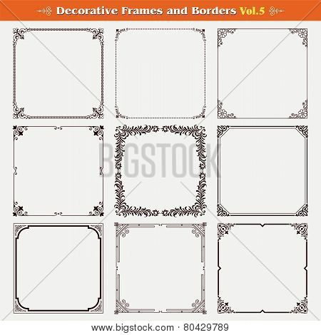 Decorative Frames And Borders Set 5 Vector