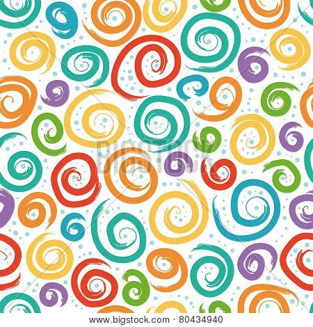 Colorful seamless pattern with swirls.