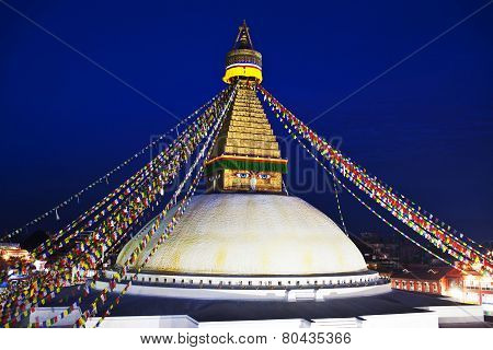 Boudhanath Stupa in the Kathmandu valley, Nepal