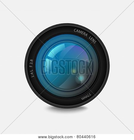 Vector Illustration Of A Single Detailed Camera Icon Isolated On Soft Background