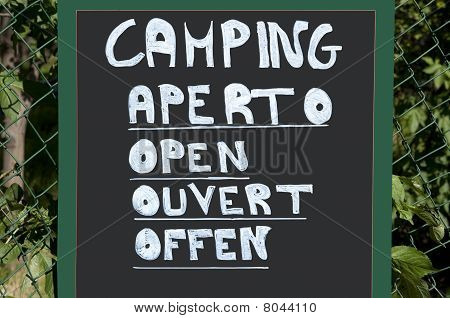Sinal de Camping