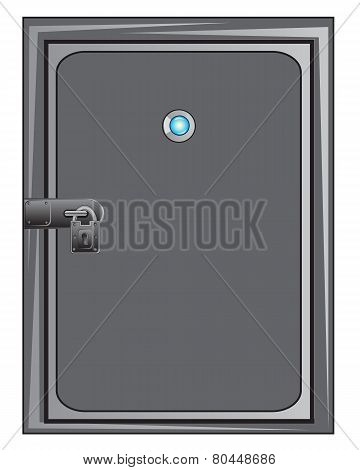 Steel door with outboard lock