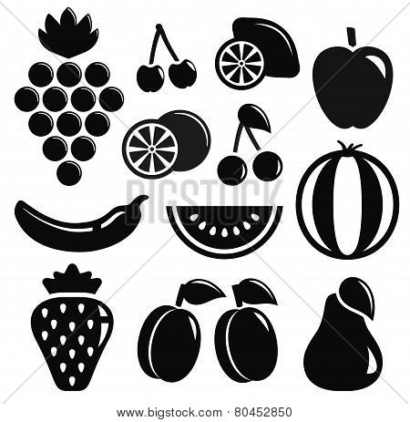 set black fruit objects