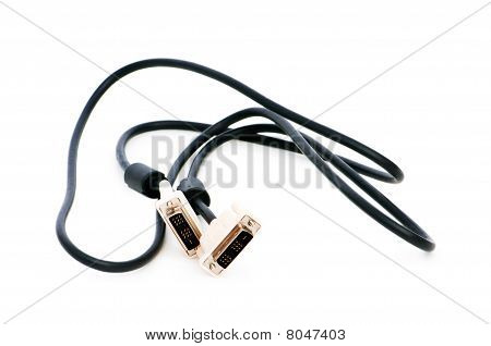 DVI-Kabel auf den weißen Hintergrund isoliert