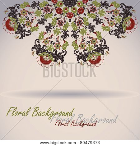 Ornamental round floral pattern.