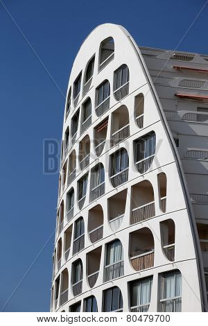 Pyramidal building in La Grande Motte, France