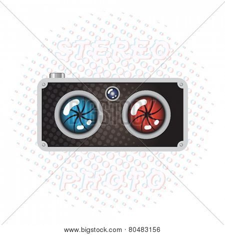 Hipster Retro Style Stereo Photo Camera