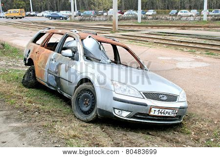 Burnt Motor Car