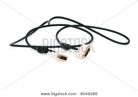 DVI-Kabel auf den weißen Hintergrund isoliert