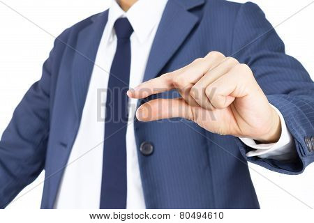 Businessman With Pinch Hand Gesture Isolated On White Background