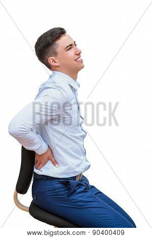 Office Worker Having Lower Back Pain.