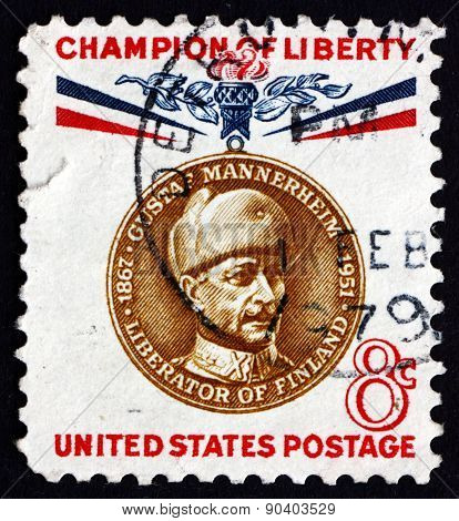 Postage Stamp Usa 1960 Baron Gustaf Emil Mannerheim